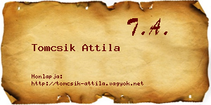 Tomcsik Attila névjegykártya