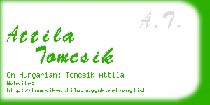 attila tomcsik business card